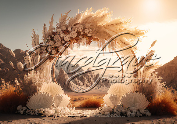 BohemianFloralArchDigitalBackdrop-Sunset
